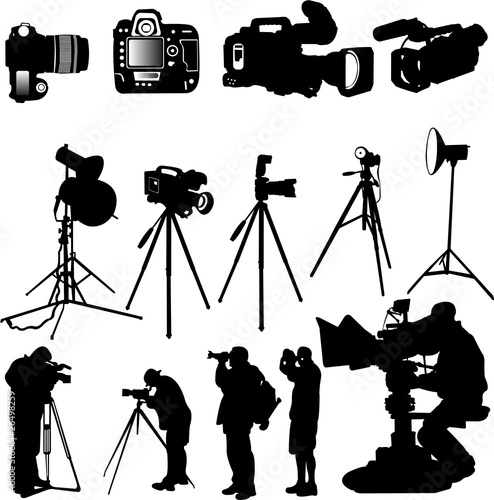 cameraman,photographers and cameras - vector