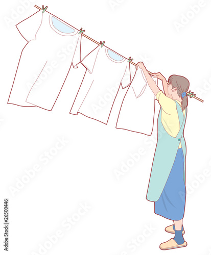 洗濯する女性