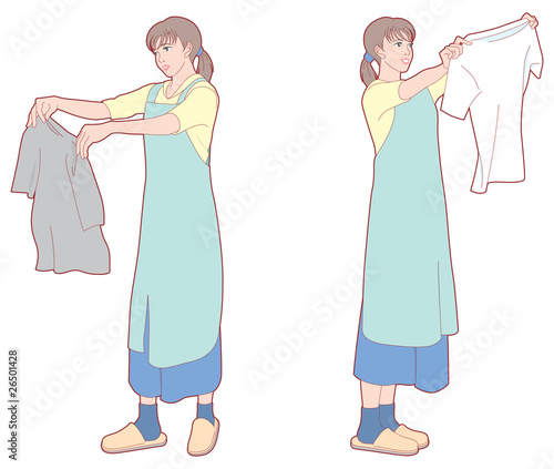 洗濯する女性