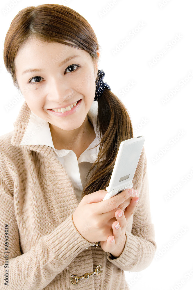 携帯電話と女性