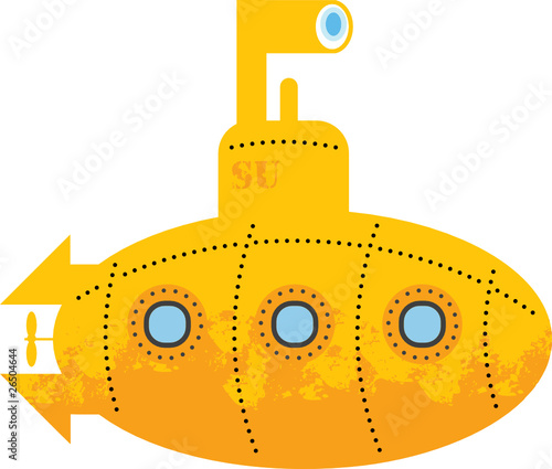 Yellow submarine, vector illustration