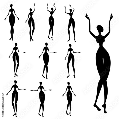 Silhouettes of African women