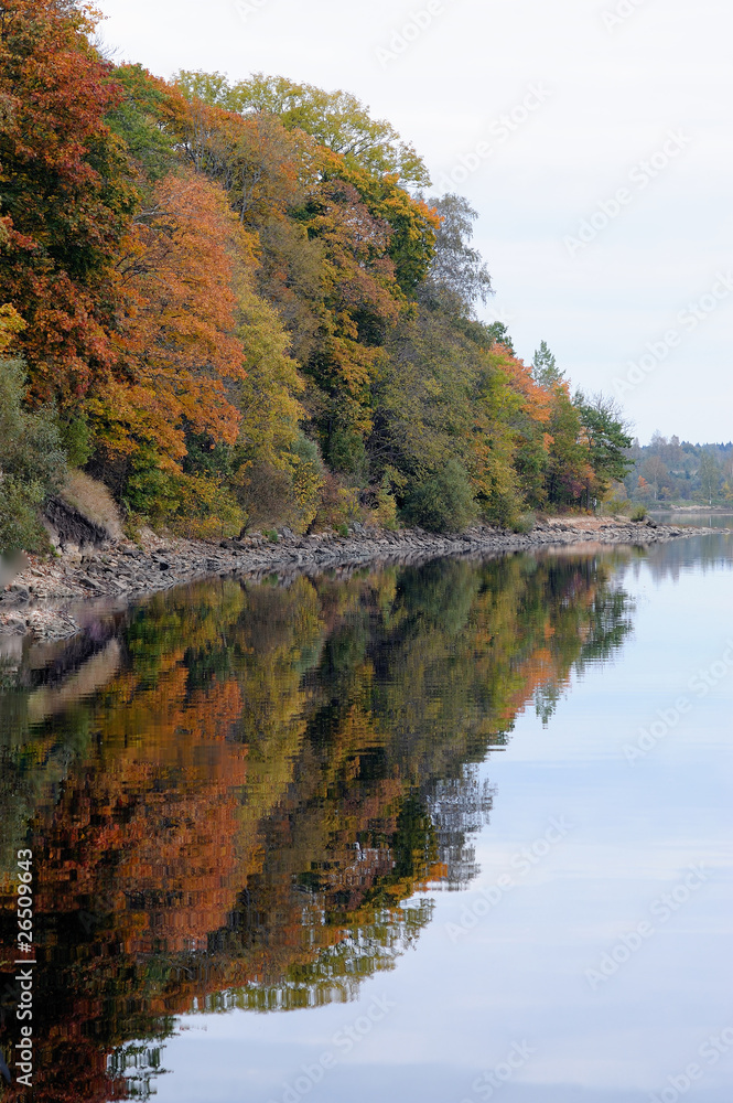 Beautiful autumn nature landscape near river Beautiful autumn nature landscape near river