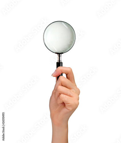 Magnifying glass in hand searching