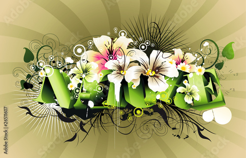 nature 3d text vector