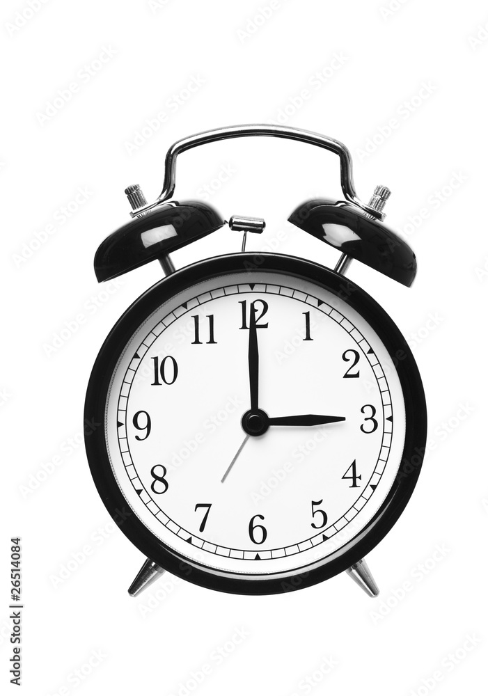 Alarm clock shows Three o`clock Alarm clock shows Three o`clock