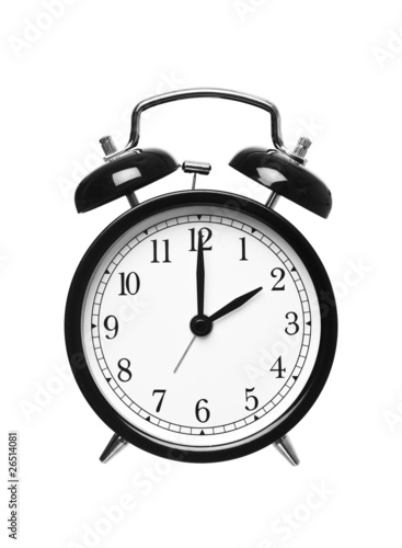 Alarm clock shows Two o`clock