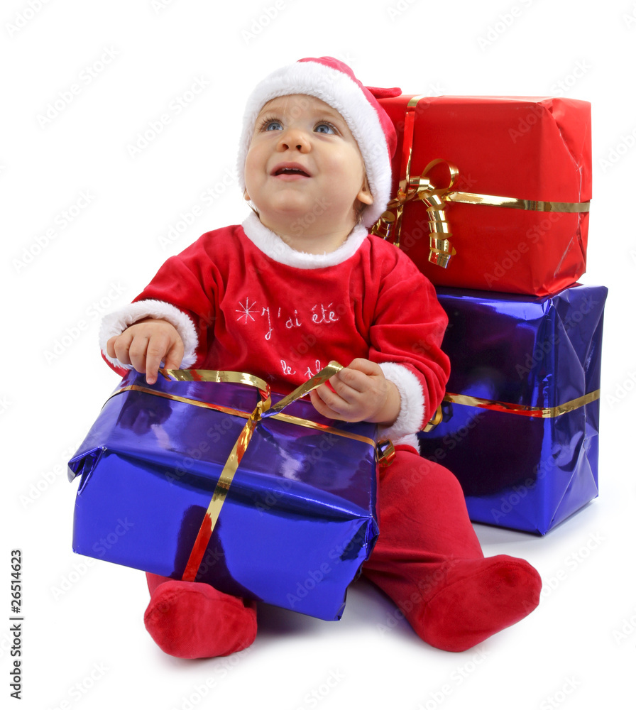 Bebe Et Cadeau De Noel Stock Photo Adobe Stock