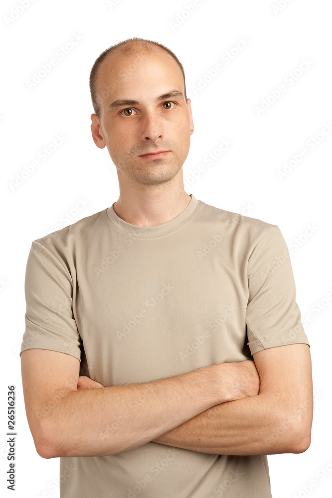 Obraz premium young man with hands crossed