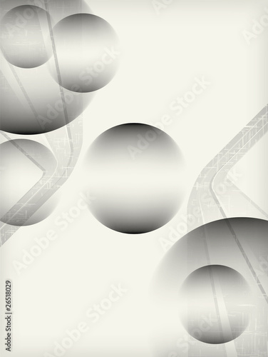 Obraz na płótnie Grey lined background with spheres w salonie