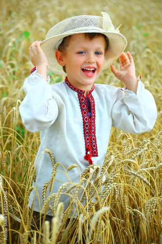 Мальчик в поле photo