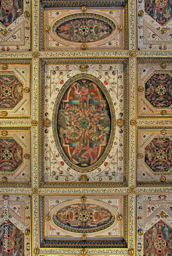 Italy Ferrara Este palace roof decorations