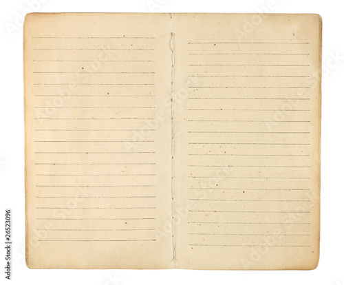 Vintage Memo Book Open to Blank Pages