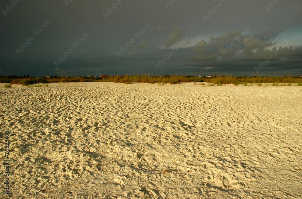 Fototapeta premium Sandy beach at sunset