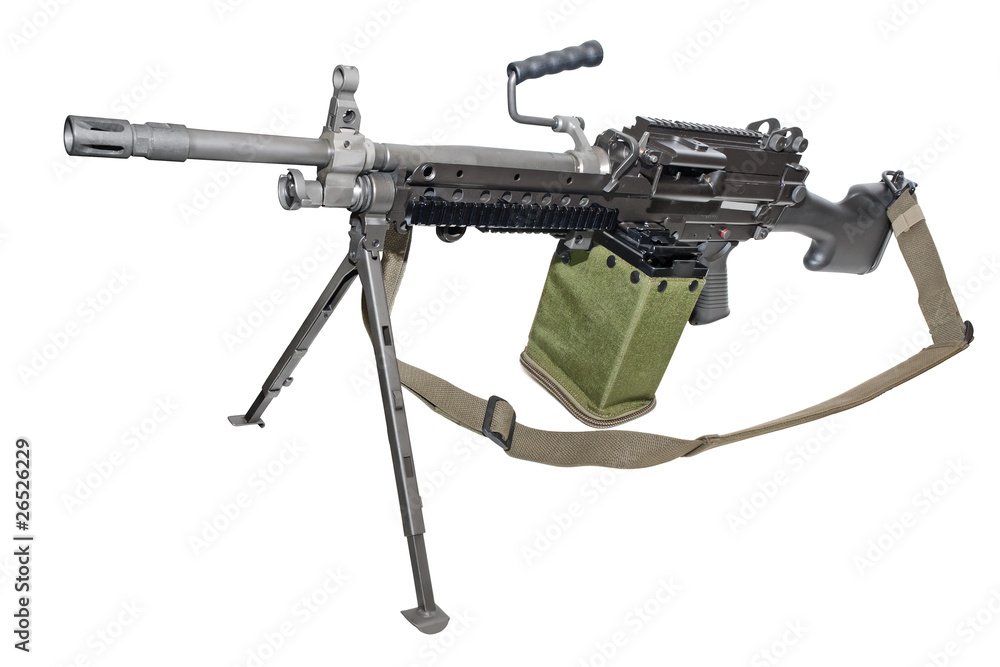 New machine gun on the tripod. Clipping path included. New machine gun on the tripod. Clipping path included.