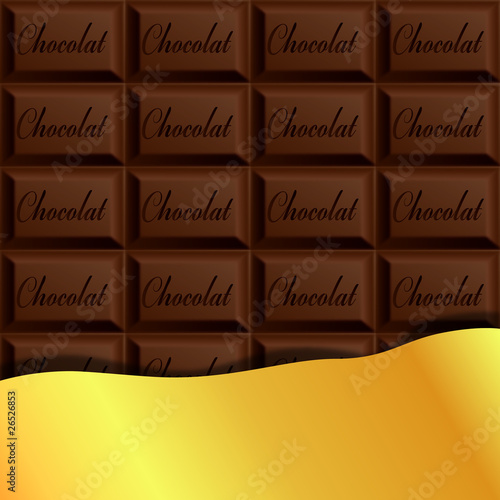 Tableau sur toile Chocolat_Papier_Or
