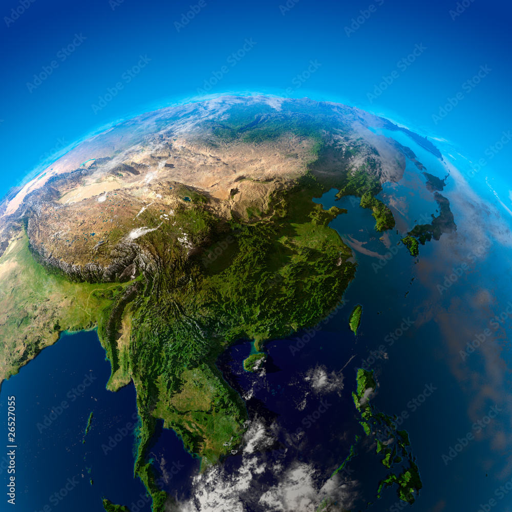 Fototapeta premium Beautiful Earth - East Asia from space
