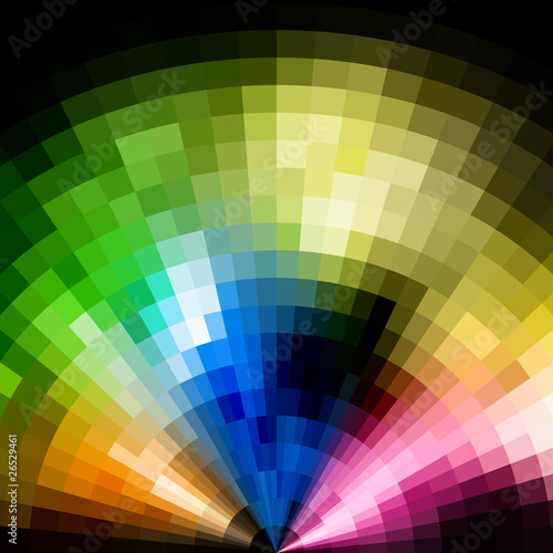 Abstract radial colorful mosaic background.