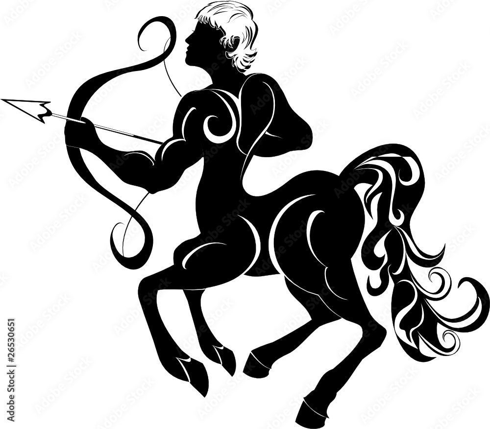 tattoo sagittarius. Astrology sign. Vector zodiac tattoo sagittarius. Astrology sign. Vector zodiac