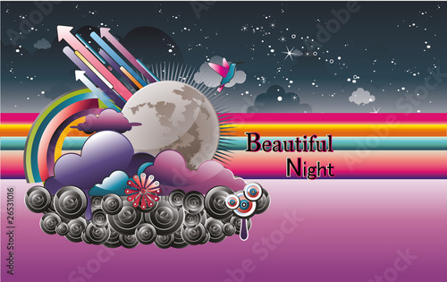 cielo nocturno en vector