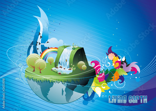 planeta azul en vector