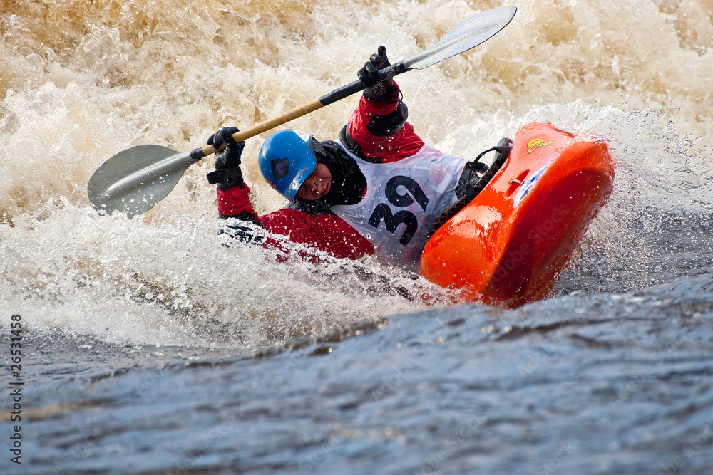 Naklejka premium Freestyle on whitewater