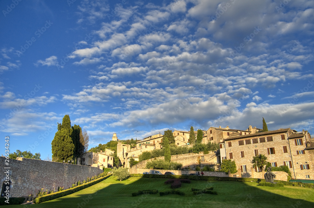 Panoramic view of Assisi. Umbria.