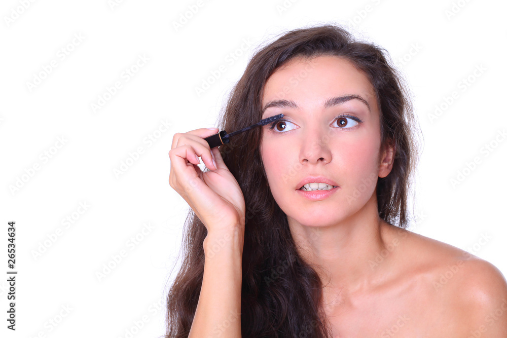 Beautiful woman - make up isolated on white background Beautiful woman - make up isolated on white background