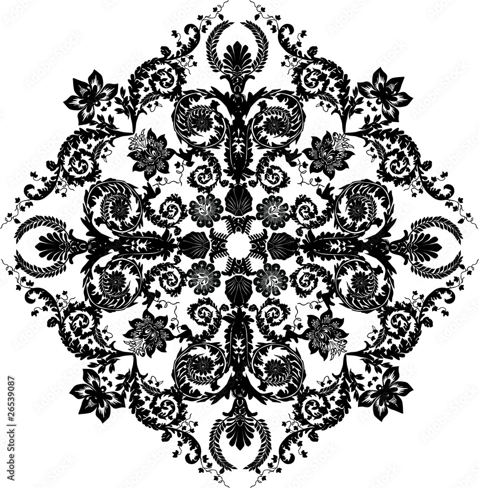 black floral rhombus decoration black floral rhombus decoration