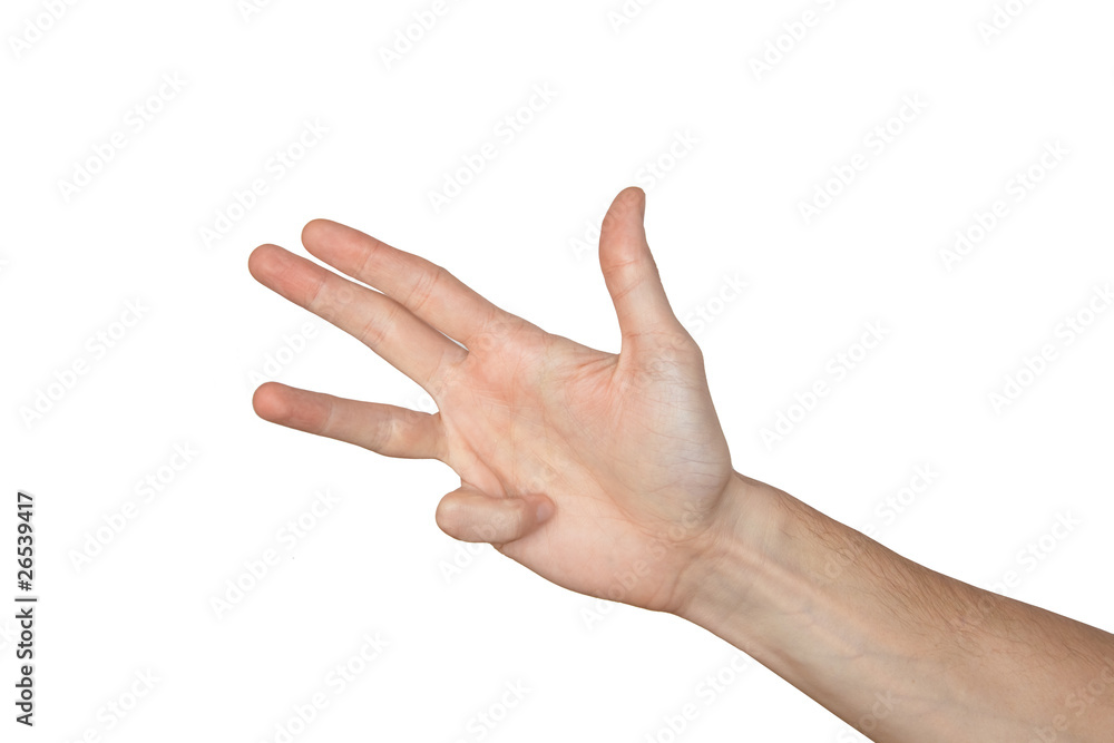 Counting man hand (1 to 5) isolated on white background Counting man hand (1 to 5) isolated on white background