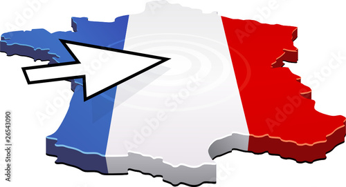 Pointeur de souris sur la France (détouré)