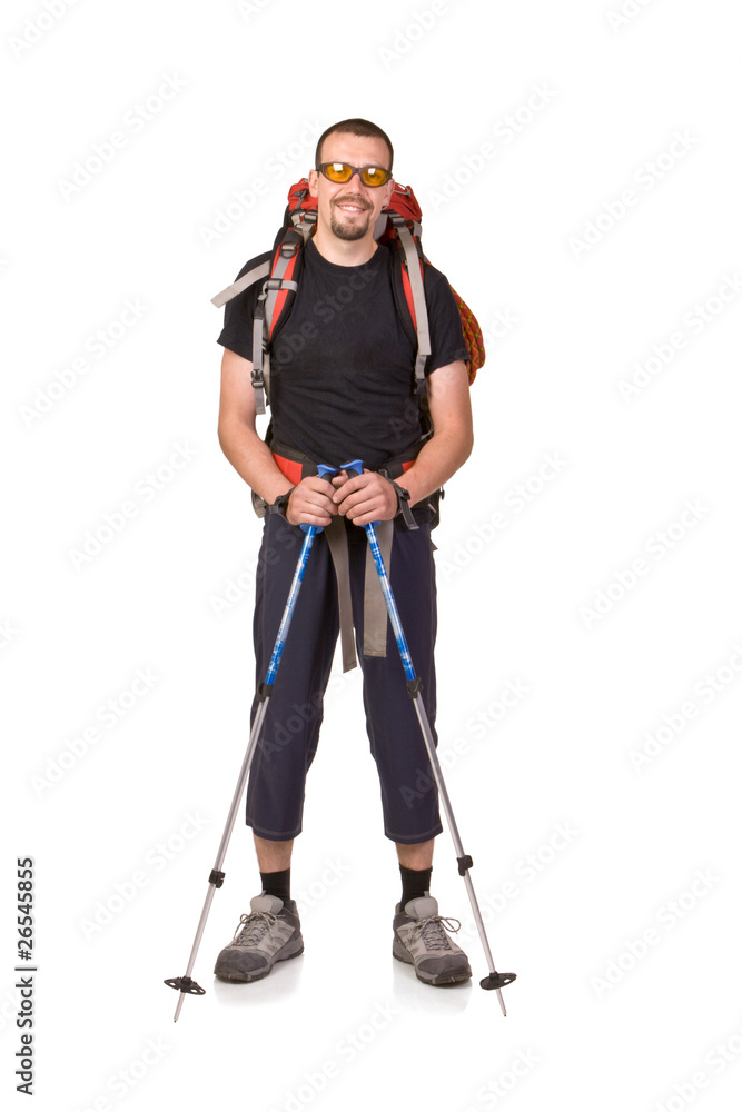 The young man with backpack