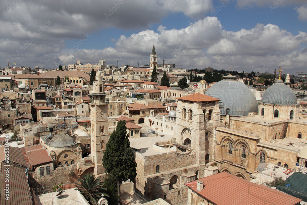 Nice view of the Christian Quarter of the Old City of Jerusalem.