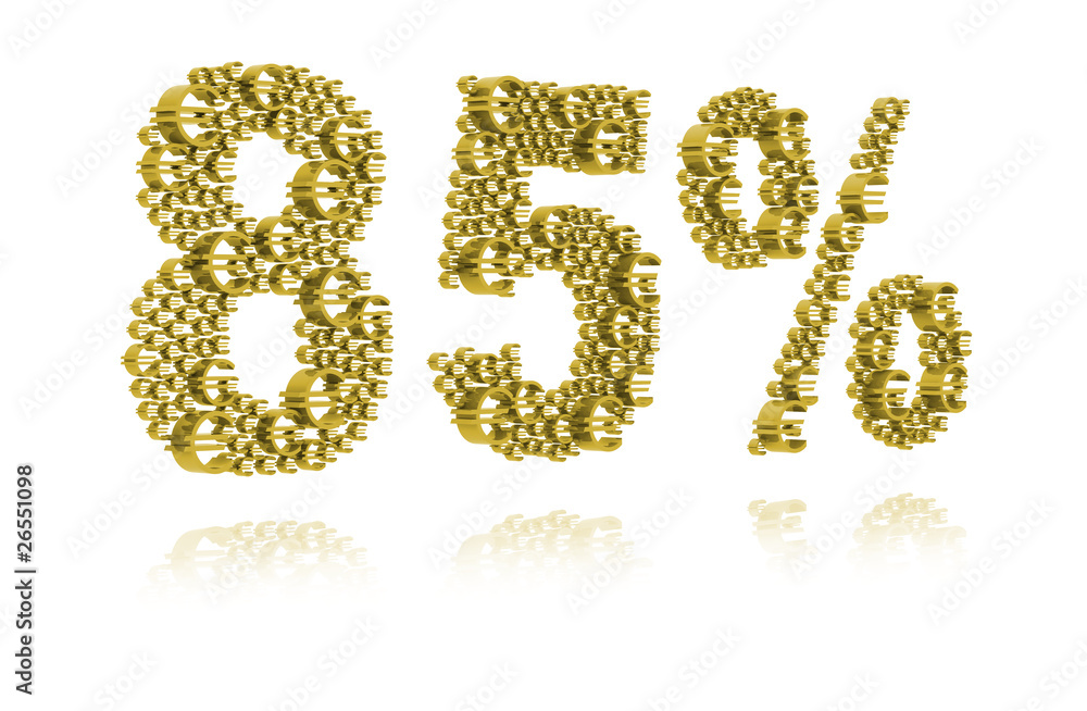 3D Illustration of eighty-five percent 3D Illustration of eighty-five percent