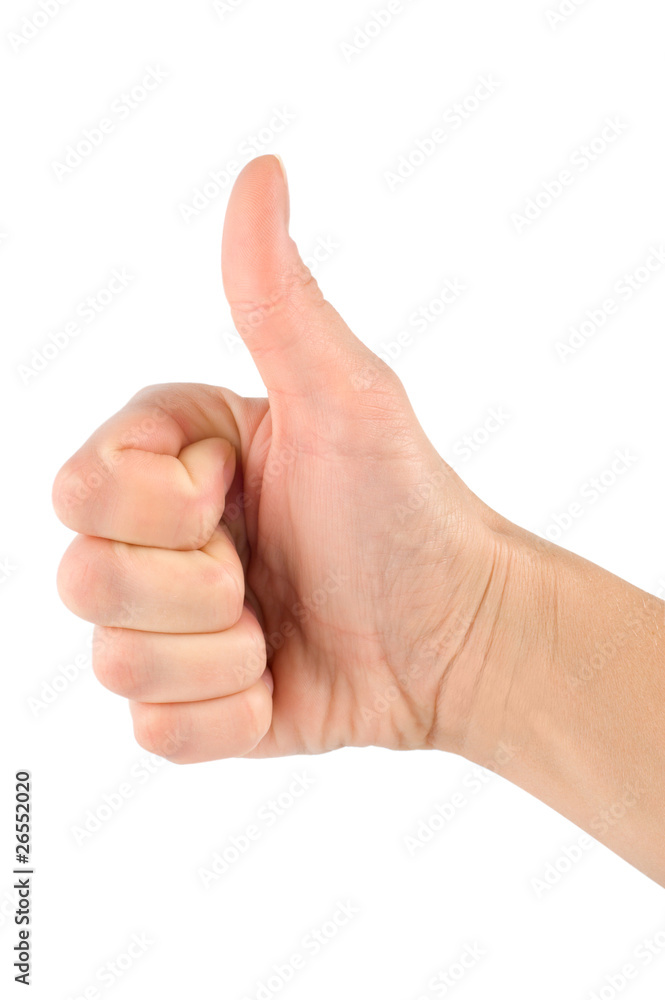 Thump up hand sign Thump up hand sign