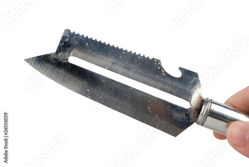 Metal knife isolated on the white background