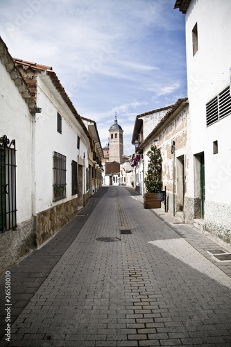 Town of white houses  typical Spanish architecture