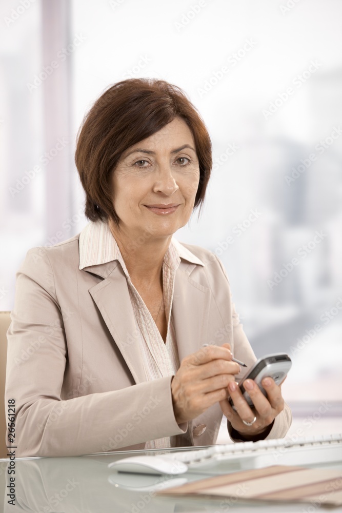 Portrait of female businesswoman with smartphone Portrait of female businesswoman with smartphone
