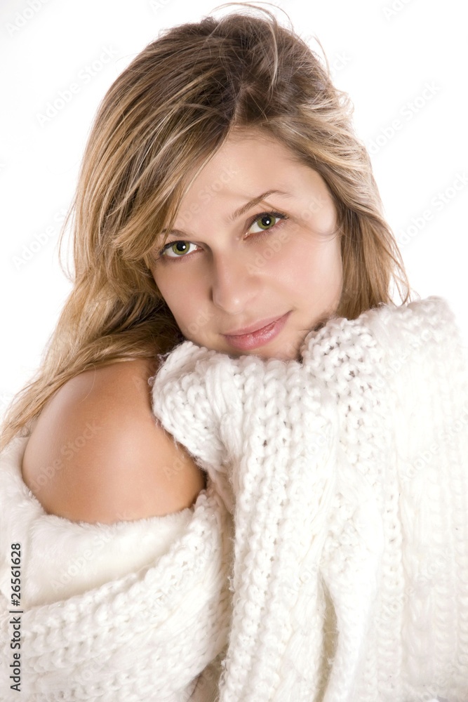 portrait d'une jolie femme - saison hiver portrait d'une jolie femme - saison hiver