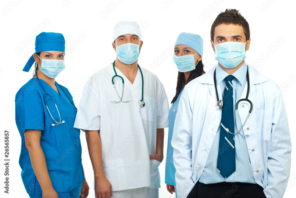Group of doctors with masks Group of doctors with masks