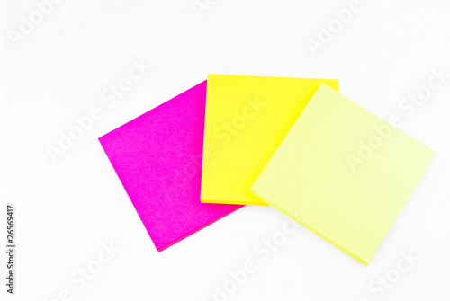 Colorful paper notes memo isolated