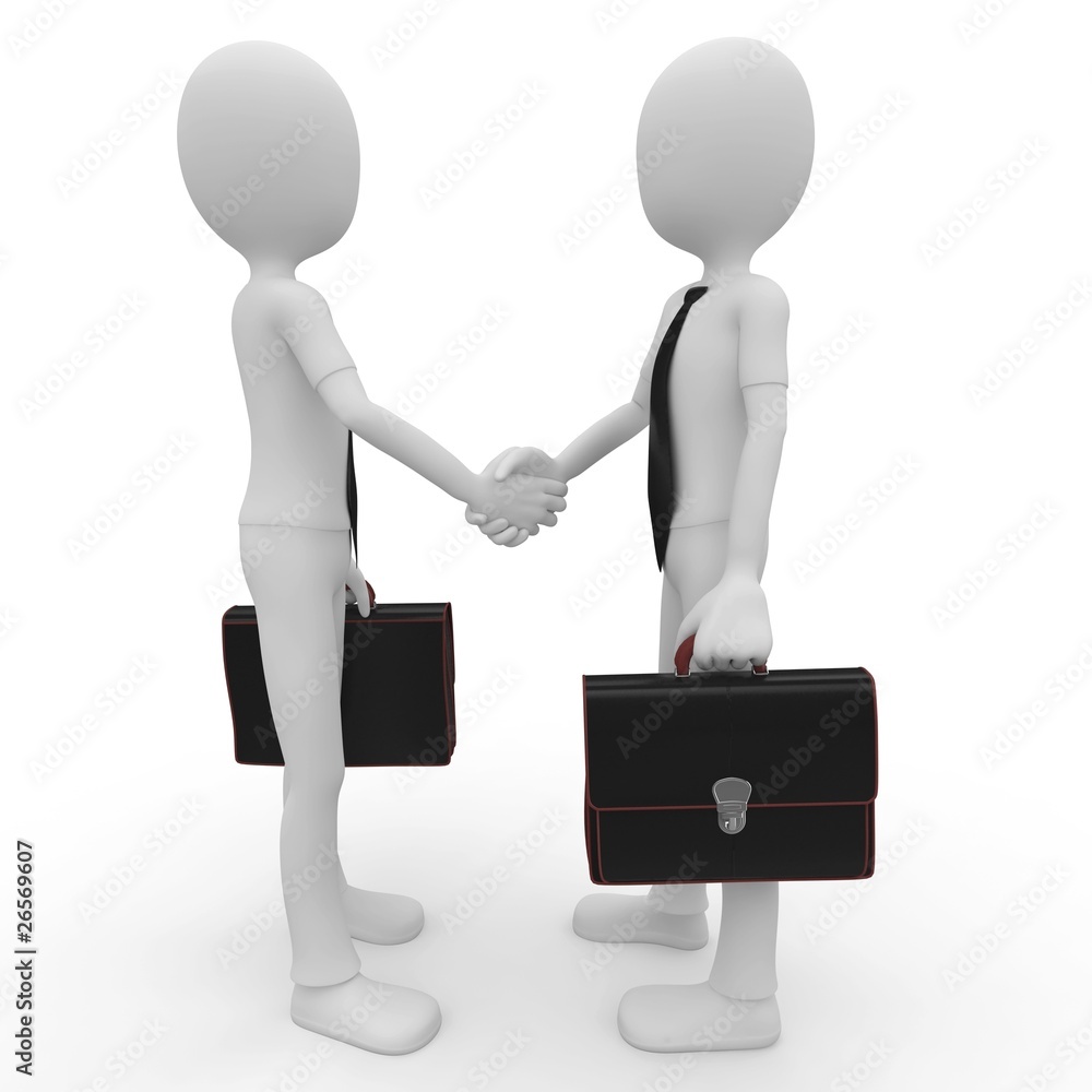 3d man shaking hands 3d man shaking hands