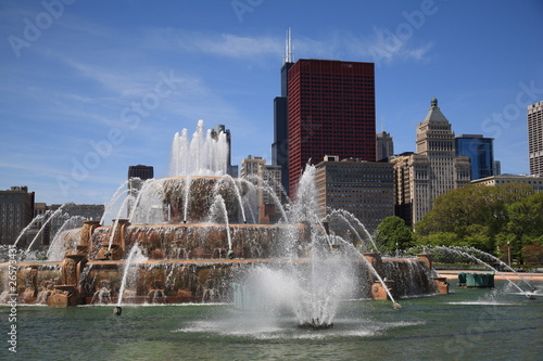 Chicago Skyline and Buckingham Fountain