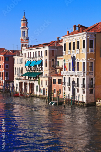 Clock Tower in Grand canal Venice Italy, Vertical