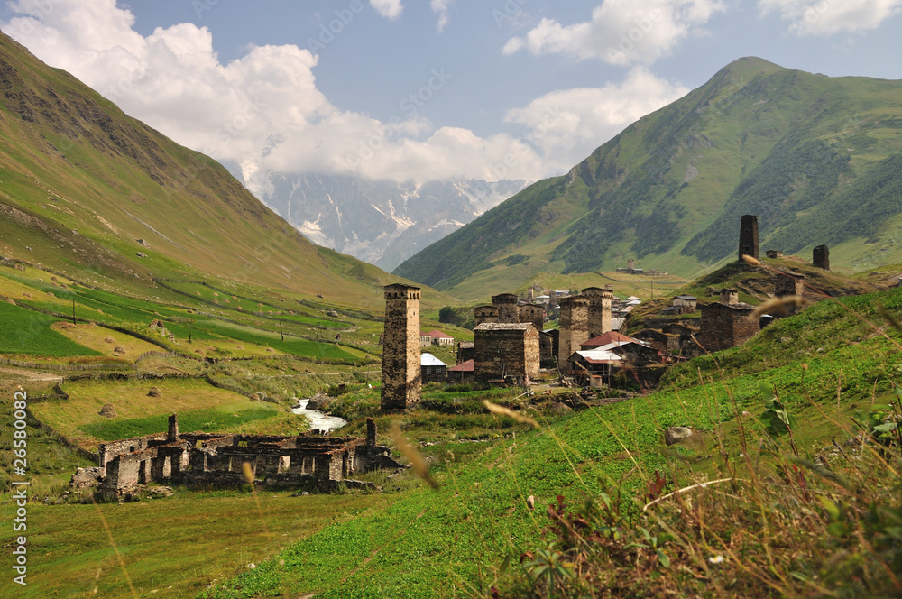 Village Usghuli  in Svaneti, Georgia