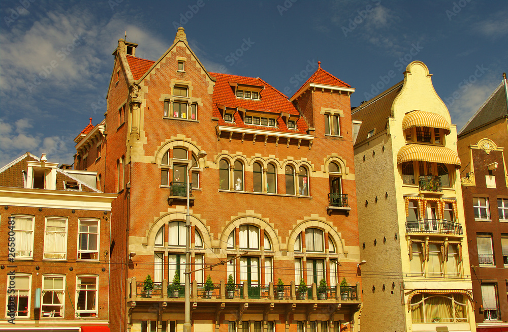 Obraz premium Amsterdam, Netherlands, channel houses - summer 2010