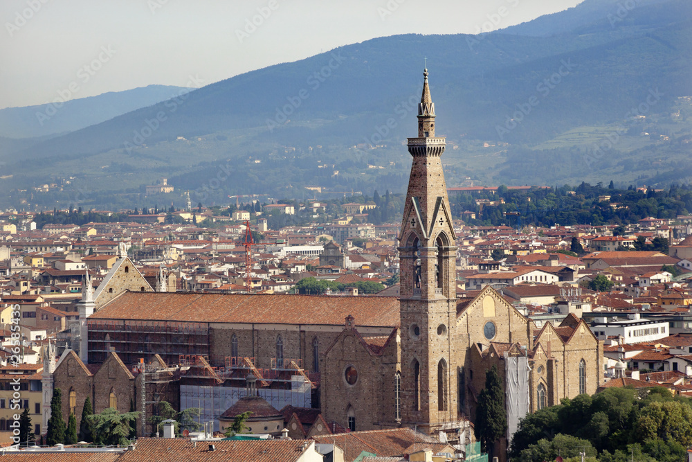 Basilica Santa Croce Rooftops Florence Italy