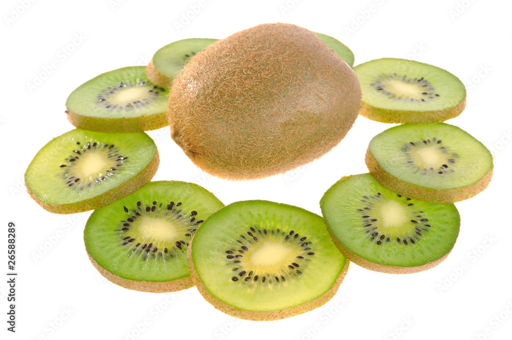 Fototapeta premium kiwi fruit on white background