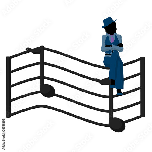 Obraz na plátne African American Jazz Musician Illustration