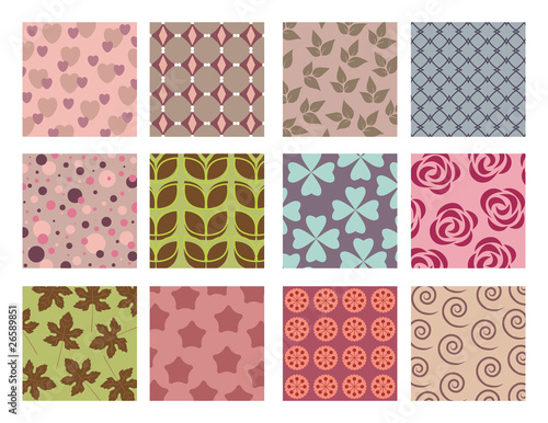 Vector floral and geometrical background pattern